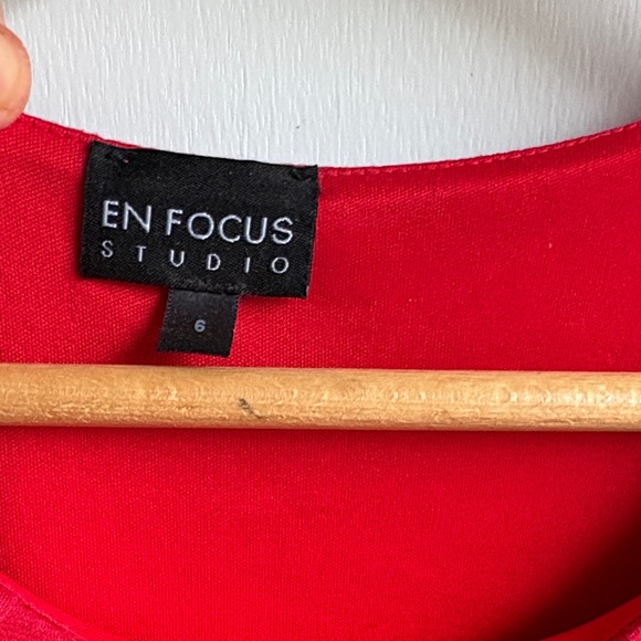 Enfocus Studio Vibrant Red Peplum Mini Dress - Picture 2 of 10